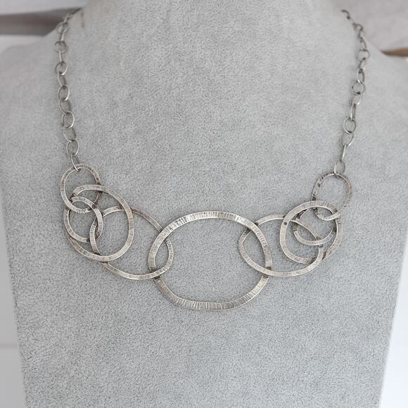 Silpada 'Pop the Bubbly' N2450 Bib Necklace Retired Sterling Silver 925 18" - Picture 7 of 8